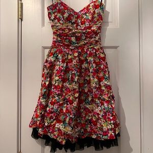Fit and flare spaghetti strap spring dress